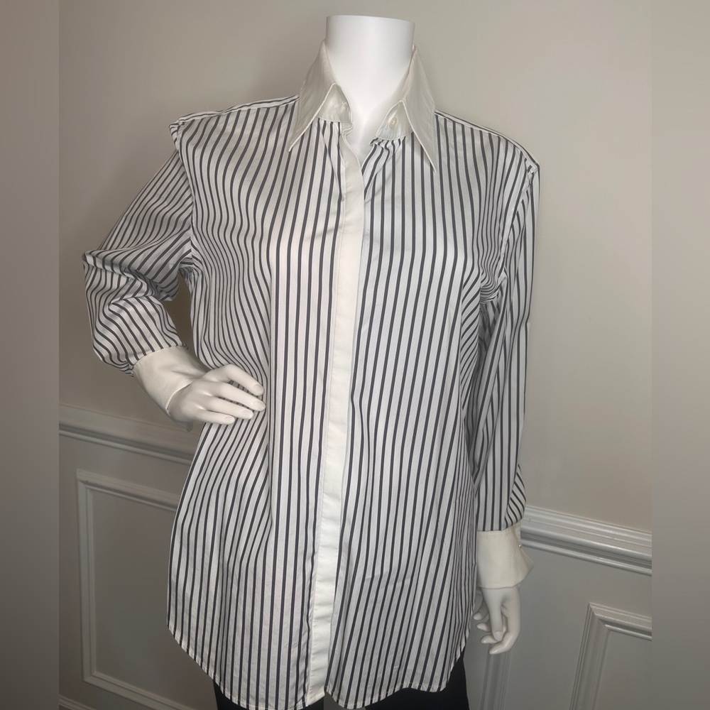 Lauren Ralph Lauren Navy & White Button Up Shirt, Sz. XL - Picture 16 of 16